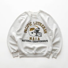 画像1: 〜90's JERZEES PRINT CREW NECK SWEAT "PACIFIC LUTHERAN NAIA" "MADE IN USA" (1)