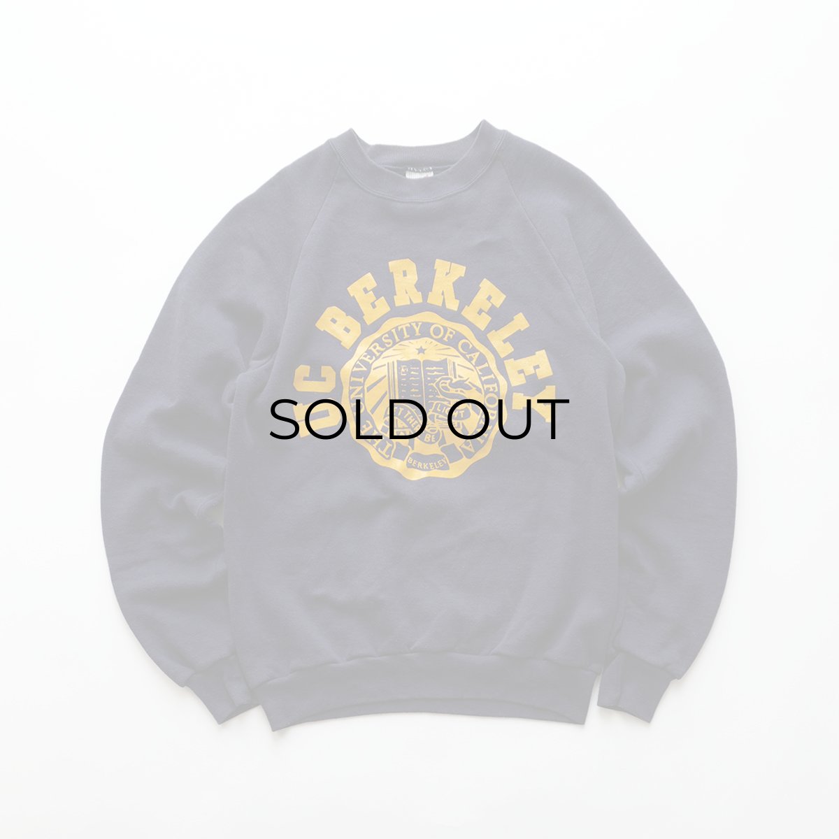 画像1: 〜90's JERZEES PRINT CREW NECK SWEAT "UC BERKELEY" "MADE IN USA" (1)
