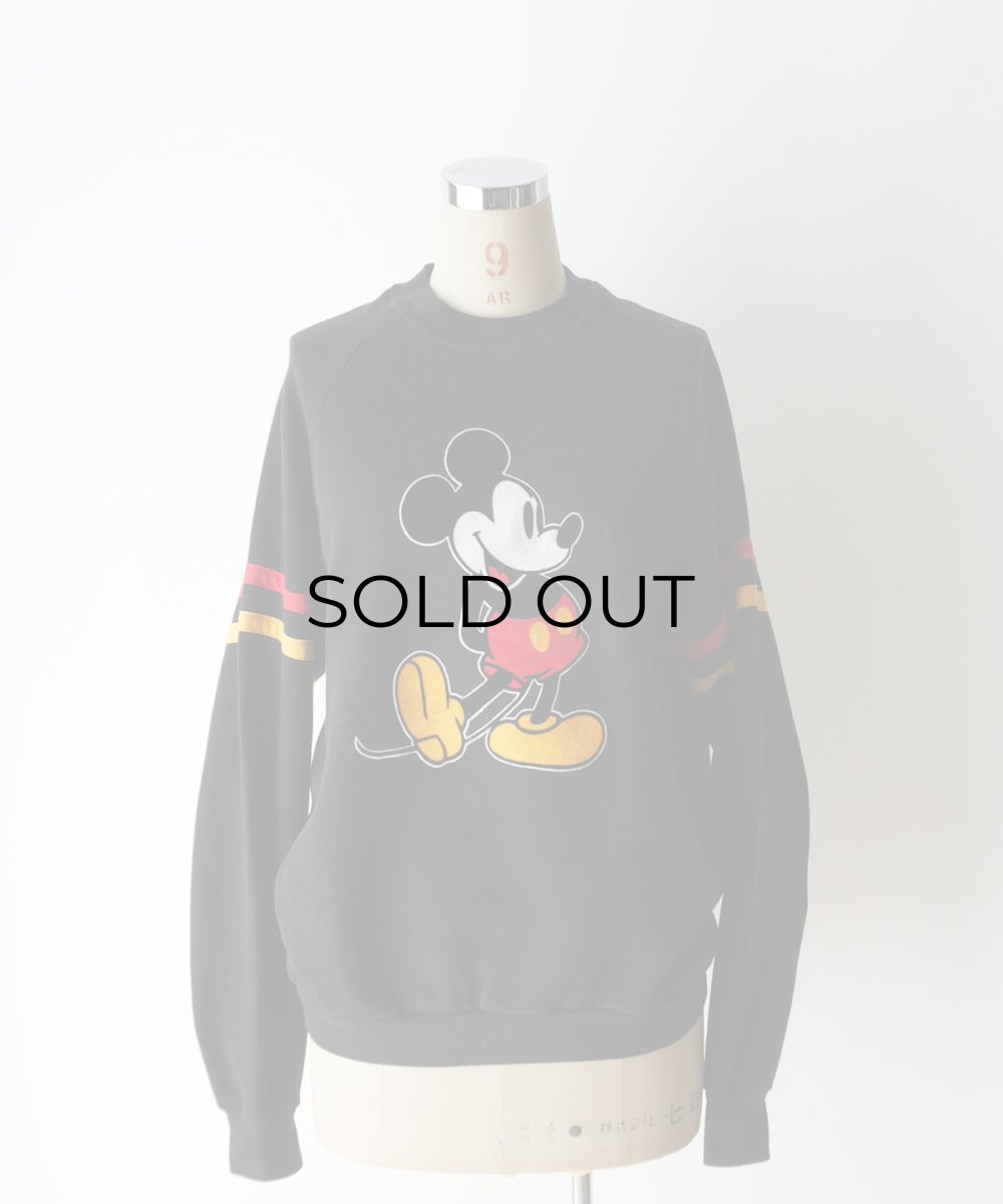 画像10: 80's Disney CHARACTER FASHIONS "MICKEY" FLOCK PRINT CREW NECK SWEAT "MADE IN USA" (10)