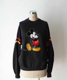 画像10: 80's Disney CHARACTER FASHIONS "MICKEY" FLOCK PRINT CREW NECK SWEAT "MADE IN USA" (10)