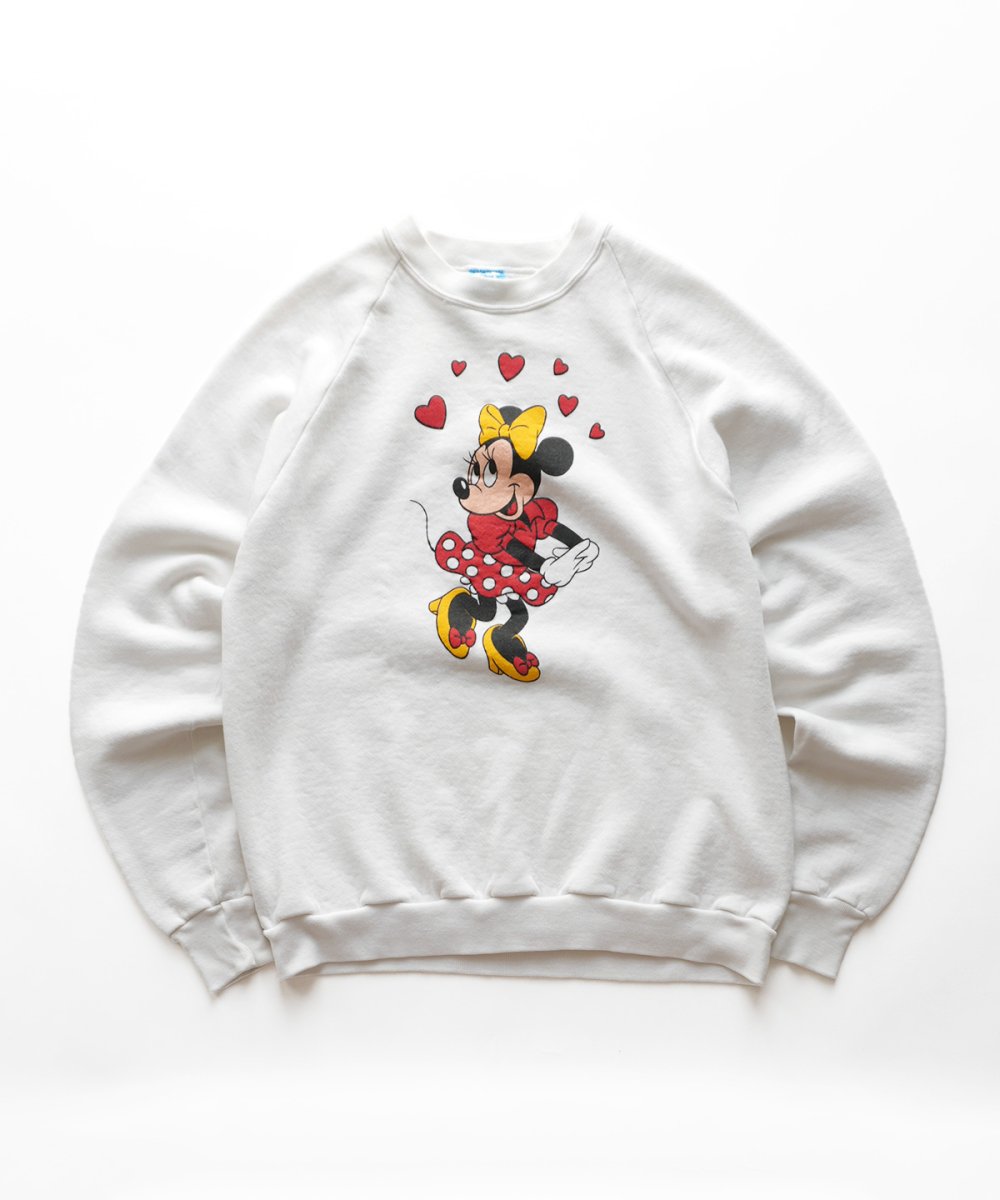 画像1: 80's Disney CHARACTER FASHIONS "Minnie" PRINT CREW NECK SWEAT "MADE IN USA" (1)