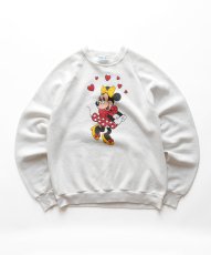 画像1: 80's Disney CHARACTER FASHIONS "Minnie" PRINT CREW NECK SWEAT "MADE IN USA" (1)
