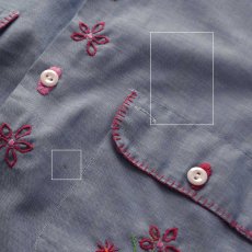 画像10: 70's BIG MAC COTTON POLYESTER CHAMBRAY HAND EMBROIDERED CUSTOM SHIRT (10)