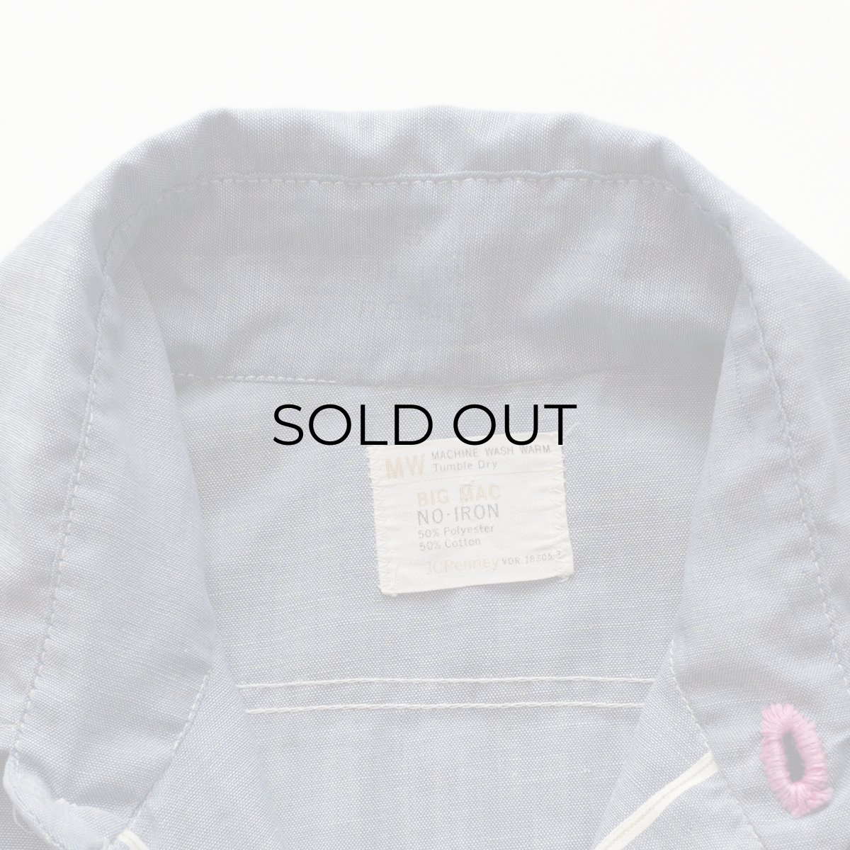 画像7: 70's BIG MAC COTTON POLYESTER CHAMBRAY HAND EMBROIDERED CUSTOM SHIRT (7)
