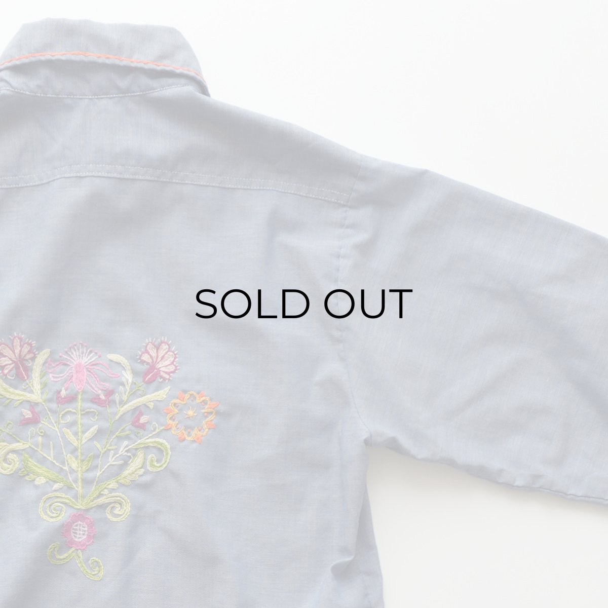 画像5: 70's BIG MAC COTTON POLYESTER CHAMBRAY HAND EMBROIDERED CUSTOM SHIRT (5)
