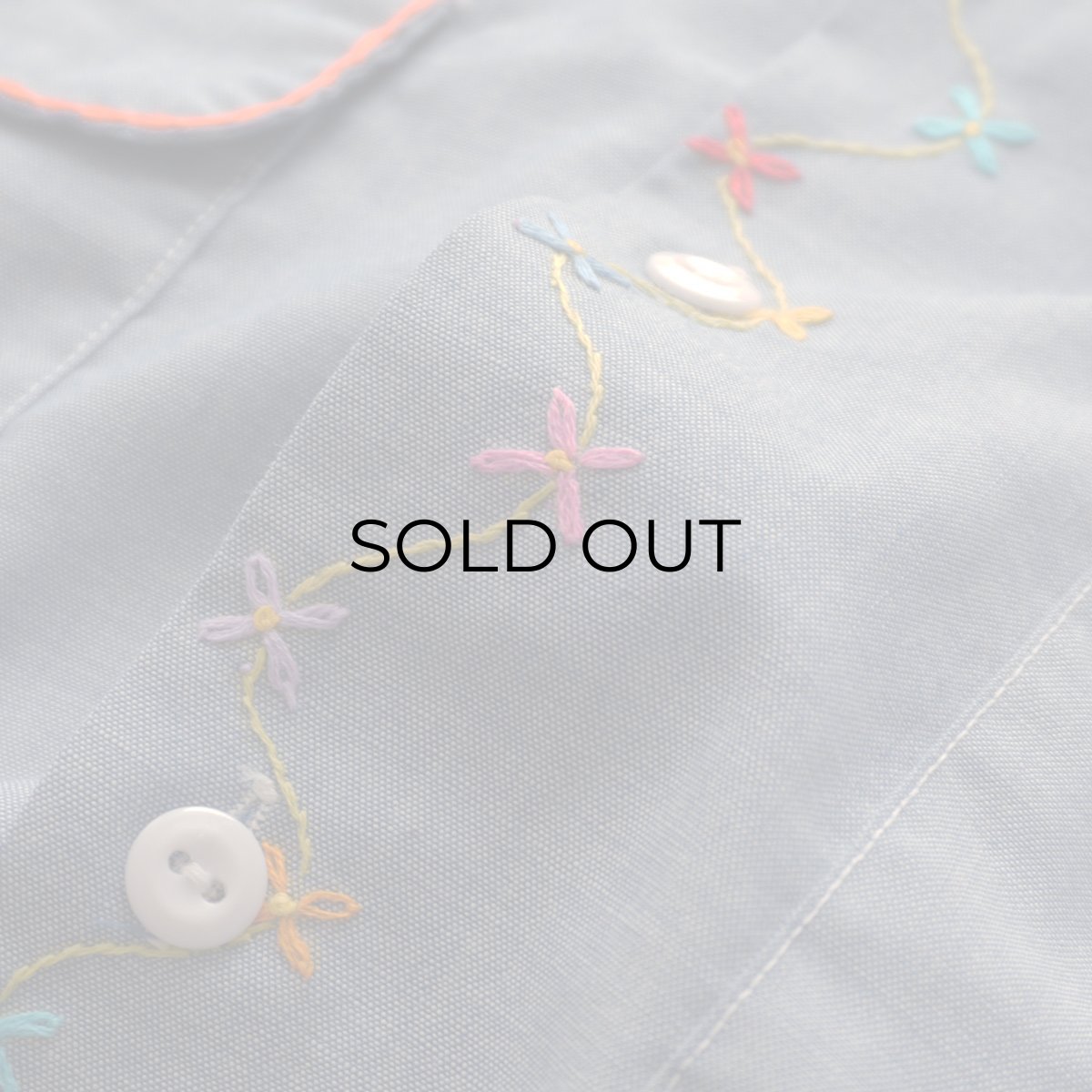 画像9: 70's BIG MAC COTTON POLYESTER CHAMBRAY HAND EMBROIDERED CUSTOM SHIRT (9)