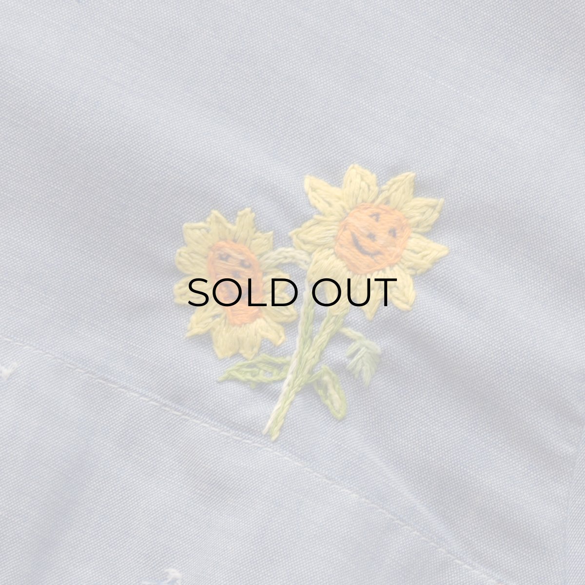 画像8: 70's BIG MAC COTTON POLYESTER CHAMBRAY HAND EMBROIDERED CUSTOM SHIRT (8)