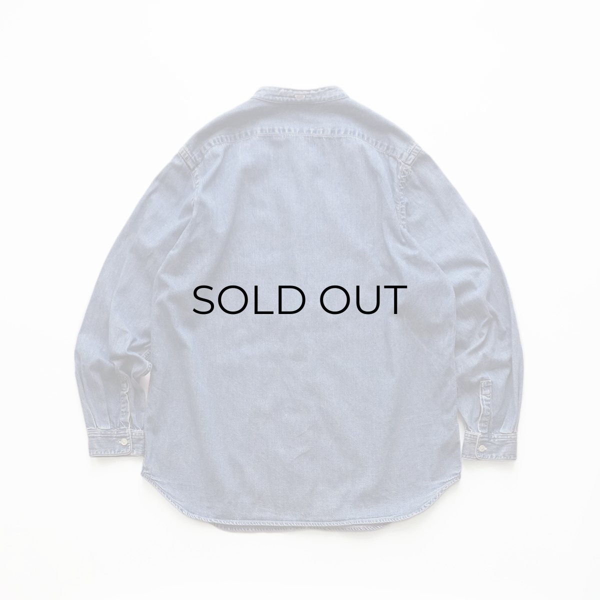 画像2: 90's LAUREN RALPH LAUREN COTTON DENIM PLEATED BOSOM SHIRT (2)