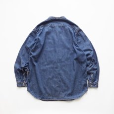 画像2: 90's LAUREN RALPH LAUREN COTTON DENIM PLEATED BOSOM SHIRT (2)