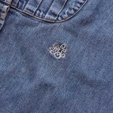 画像10: 90's LAUREN RALPH LAUREN COTTON DENIM PLEATED BOSOM SHIRT (10)