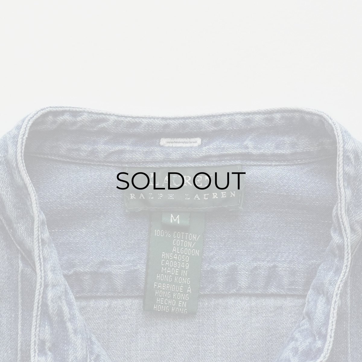 画像7: 90's LAUREN RALPH LAUREN COTTON DENIM PLEATED BOSOM SHIRT (7)