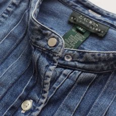 画像8: 90's LAUREN RALPH LAUREN COTTON DENIM PLEATED BOSOM SHIRT (8)