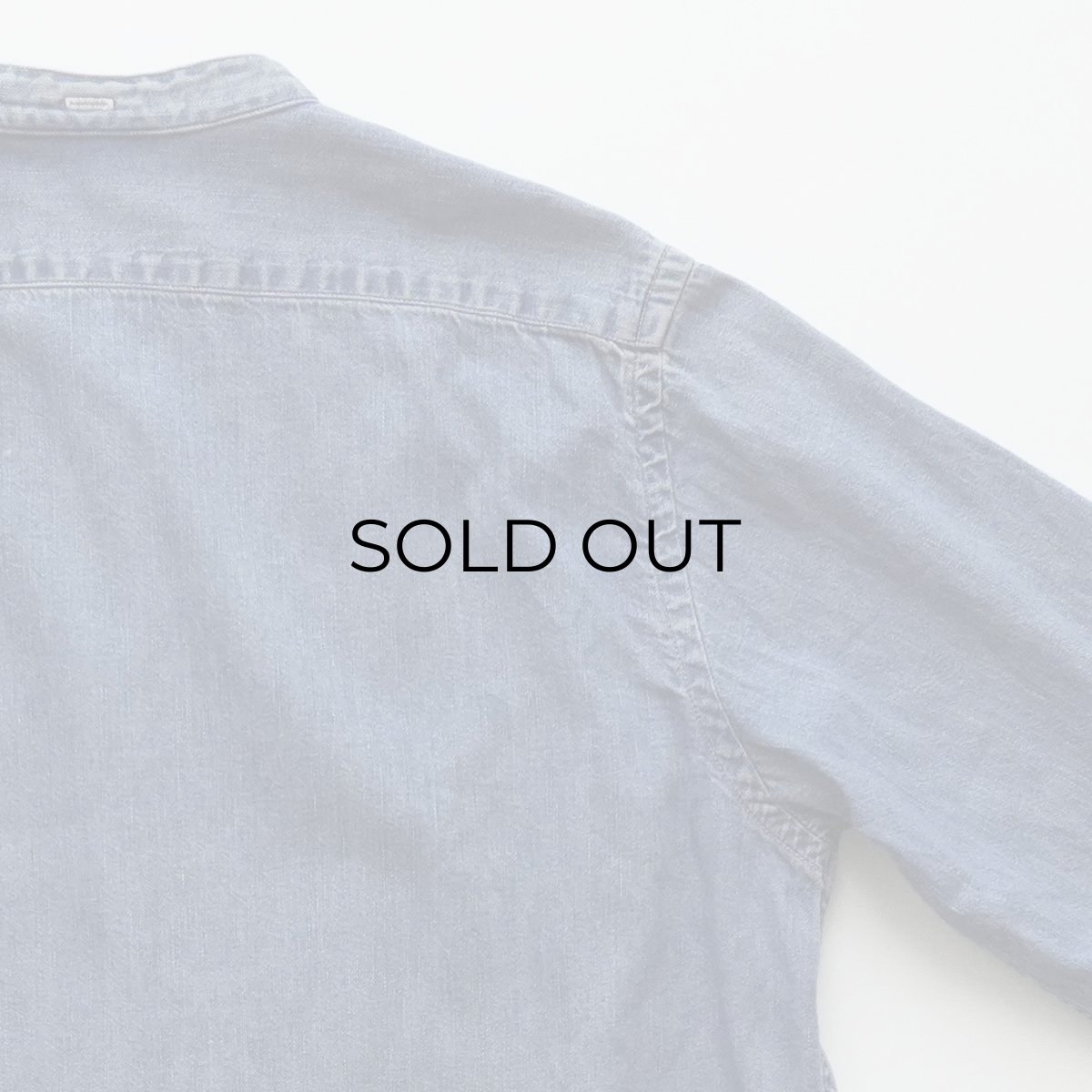 画像5: 90's LAUREN RALPH LAUREN COTTON DENIM PLEATED BOSOM SHIRT (5)