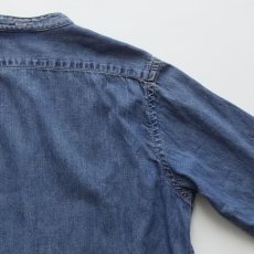 画像5: 90's LAUREN RALPH LAUREN COTTON DENIM PLEATED BOSOM SHIRT (5)