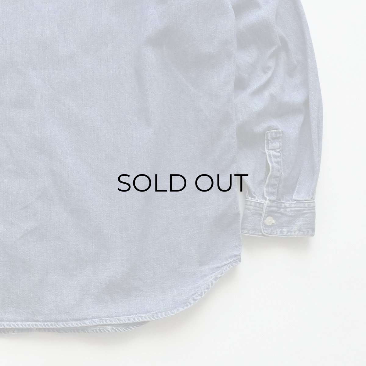 画像6: 90's LAUREN RALPH LAUREN COTTON DENIM PLEATED BOSOM SHIRT (6)