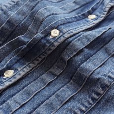 画像9: 90's LAUREN RALPH LAUREN COTTON DENIM PLEATED BOSOM SHIRT (9)