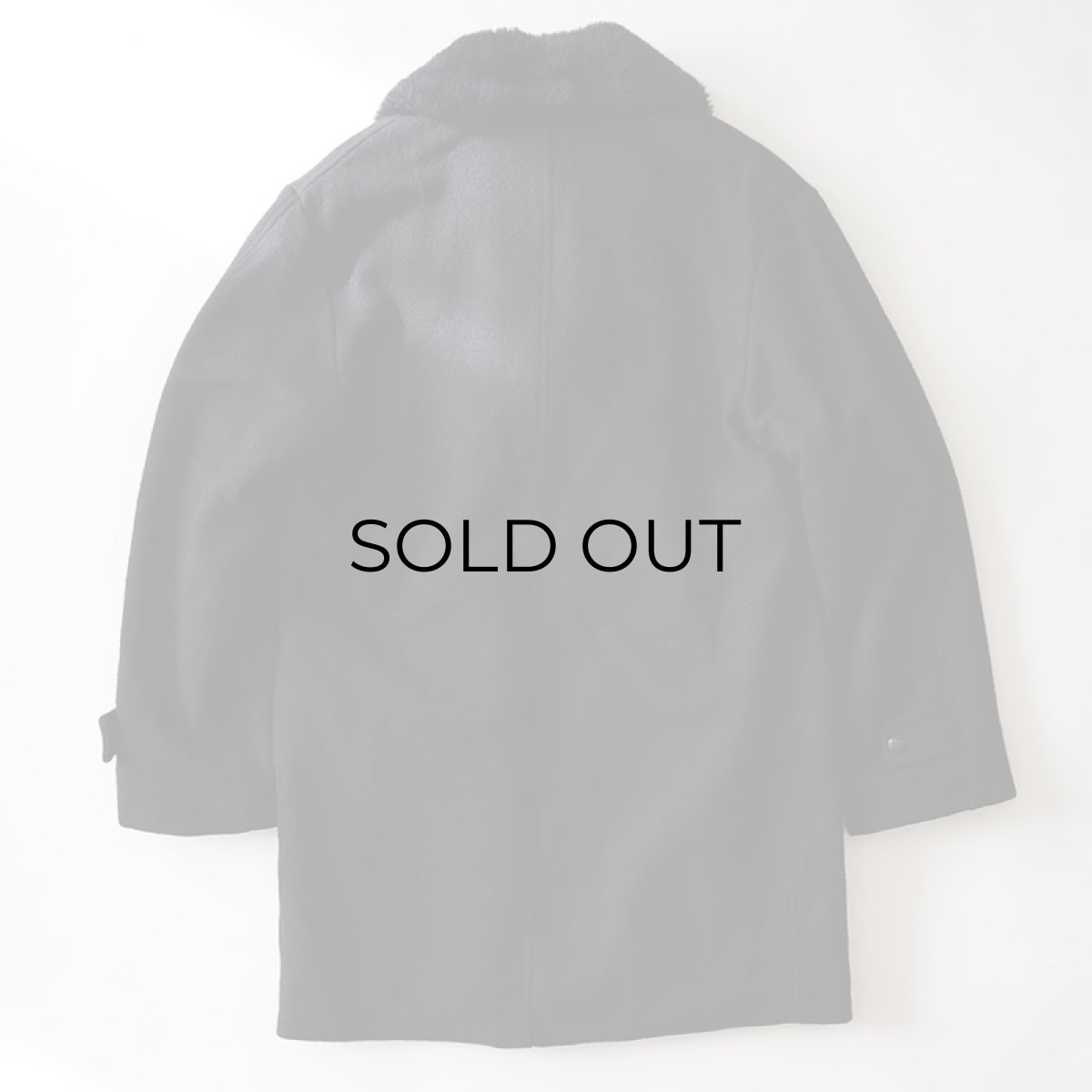 画像3: 60's UNKNOWN BRAND BLACK WOOL BOA SHAWL COLLAR COAT (3)