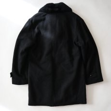 画像3: 60's UNKNOWN BRAND BLACK WOOL BOA SHAWL COLLAR COAT (3)