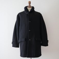 画像10: 60's UNKNOWN BRAND BLACK WOOL BOA SHAWL COLLAR COAT (10)
