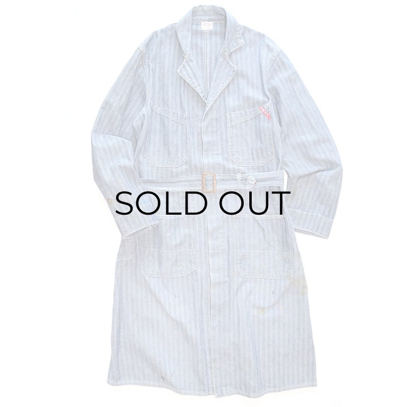 40's FINCK'S COTTON HERRINGBONE TWILL SHOP COAT,USED/VINTAGE