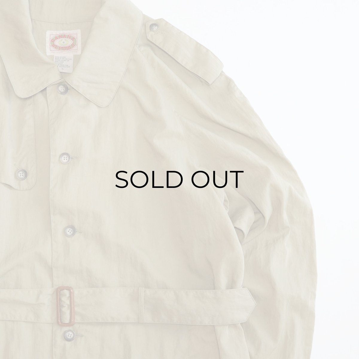 画像3: 〜80's BANANA REPUBLIC NYLON SINGLE BREASTED TRENCH COAT (3)
