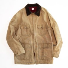 画像1: 50's HERCULES COTTON BROWN DOCK HOUNDSTOOTH CHECK FLANNEL LINING ZIP CHORE JACKET (1)