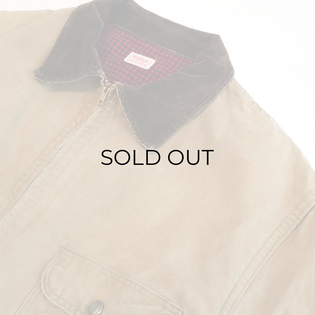 画像4: 50's HERCULES COTTON BROWN DOCK HOUNDSTOOTH CHECK FLANNEL LINING ZIP CHORE JACKET (4)