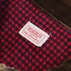 画像7: 50's HERCULES COTTON BROWN DOCK HOUNDSTOOTH CHECK FLANNEL LINING ZIP CHORE JACKET (7)