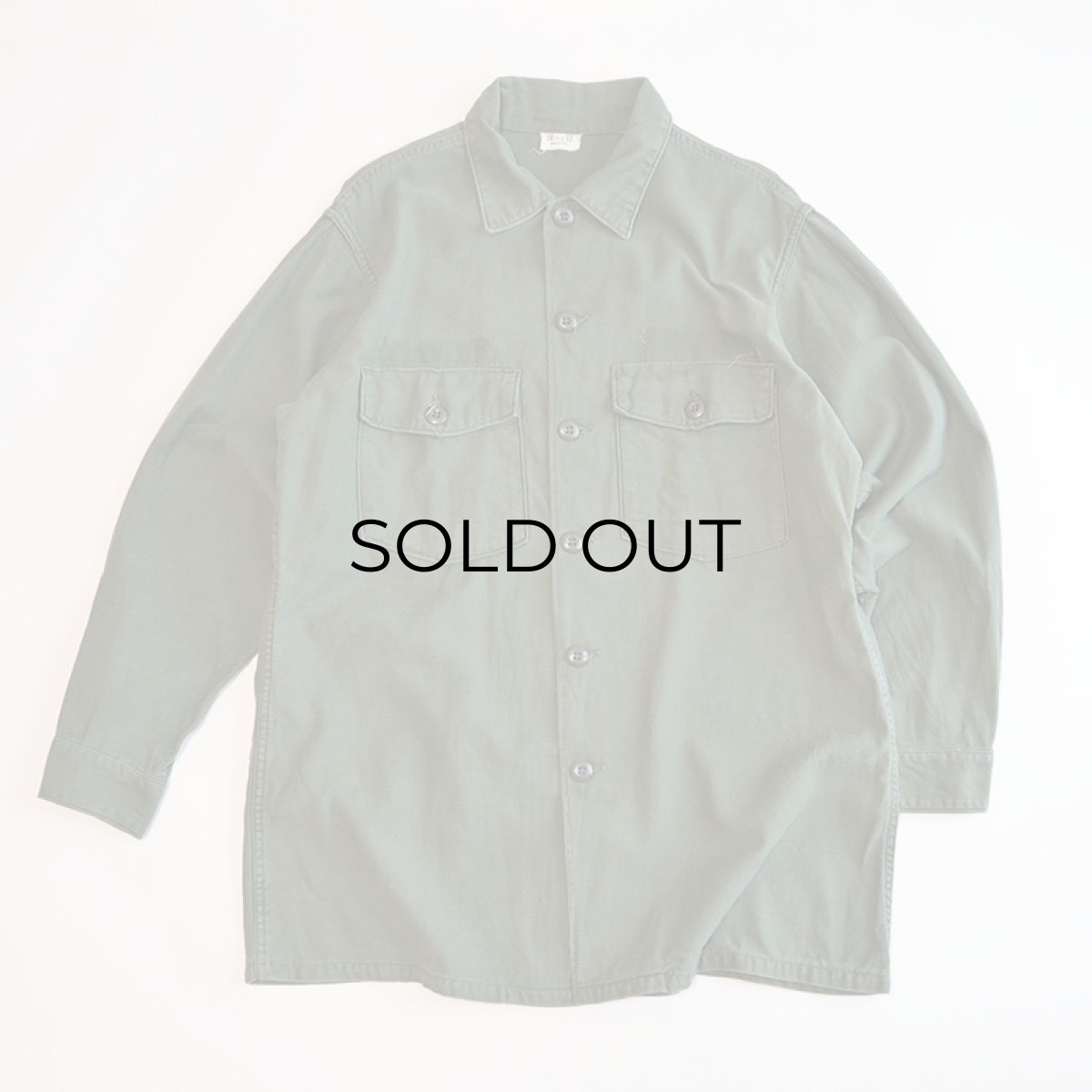 画像1: 60's US ARMY COTTON SATEEN UTILITY SHIRT JACKET (1)