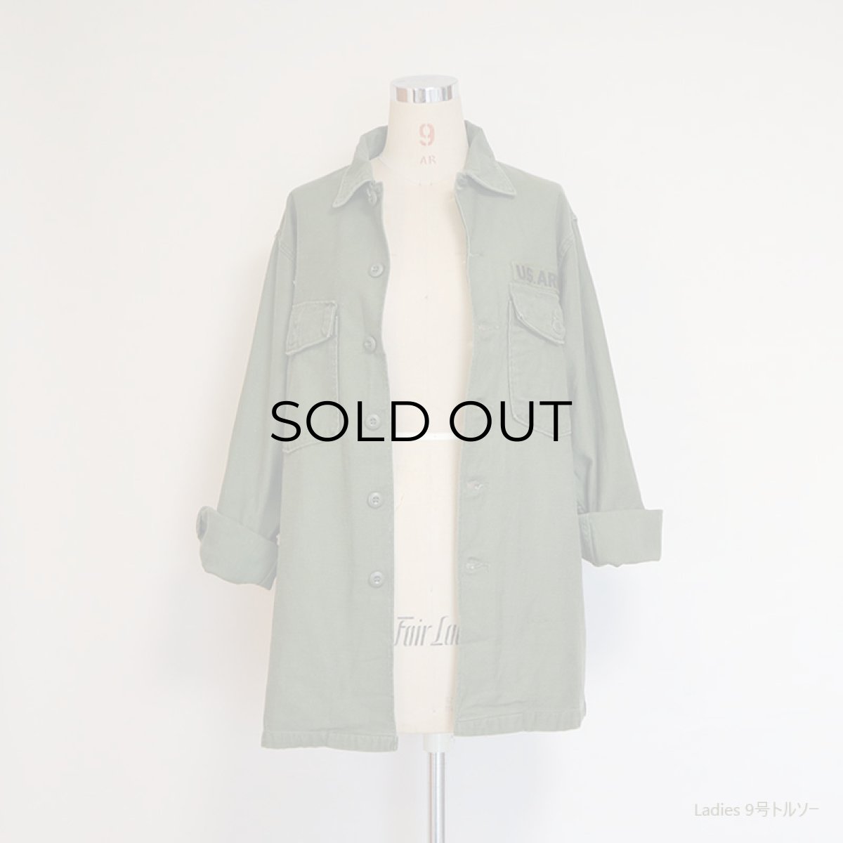 画像9: 60's US ARMY COTTON SATEEN UTILITY SHIRT JACKET (9)