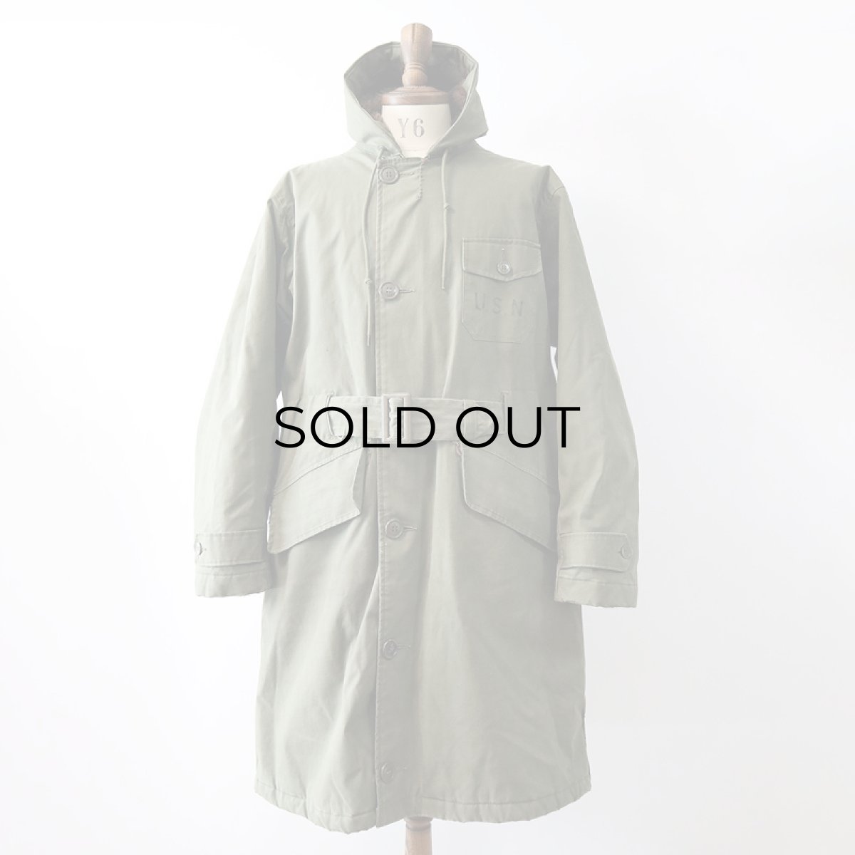 画像19: 40's US NAVY N-2 COTTON ALPACA LINING HOODED DECK COAT (19)