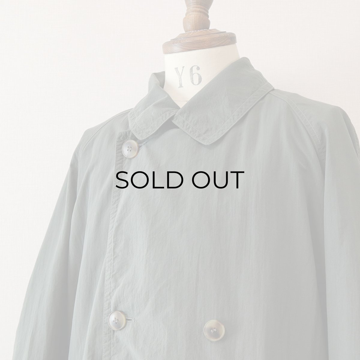 画像8: OLD UNKNOWN BRAND NYLON W-BREASTED OVER COAT (8)