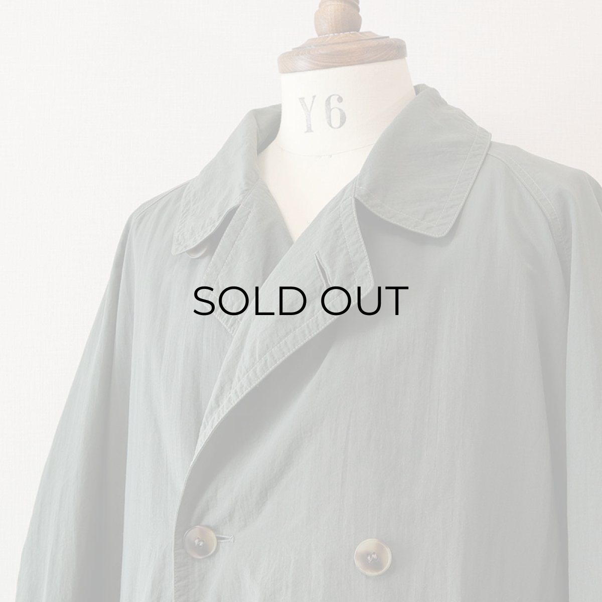 画像7: OLD UNKNOWN BRAND NYLON W-BREASTED OVER COAT (7)