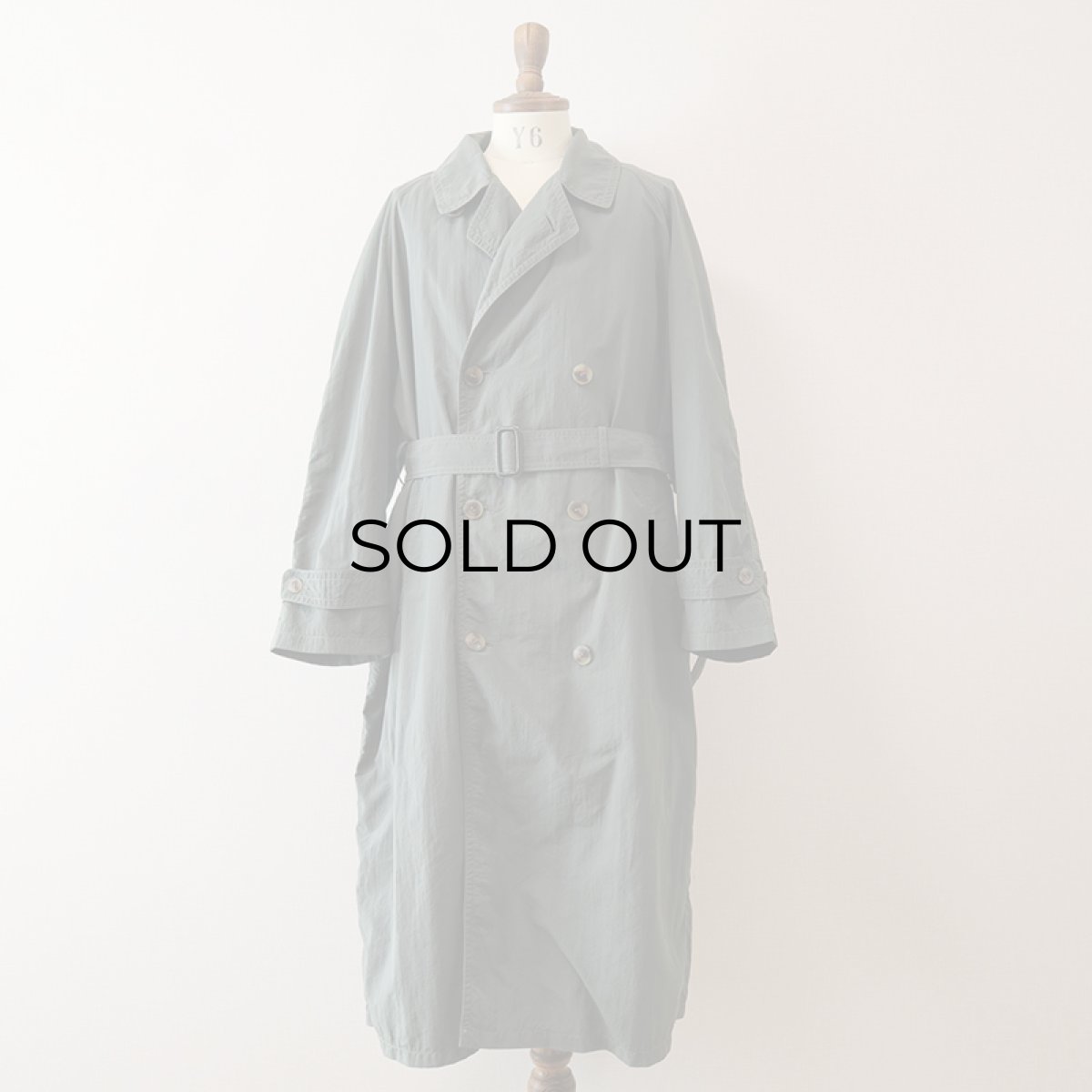 画像2: OLD UNKNOWN BRAND NYLON W-BREASTED OVER COAT (2)