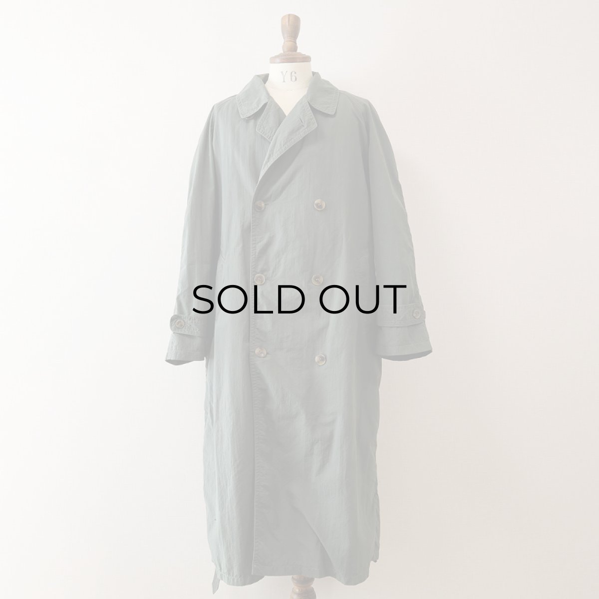 画像3: OLD UNKNOWN BRAND NYLON W-BREASTED OVER COAT (3)