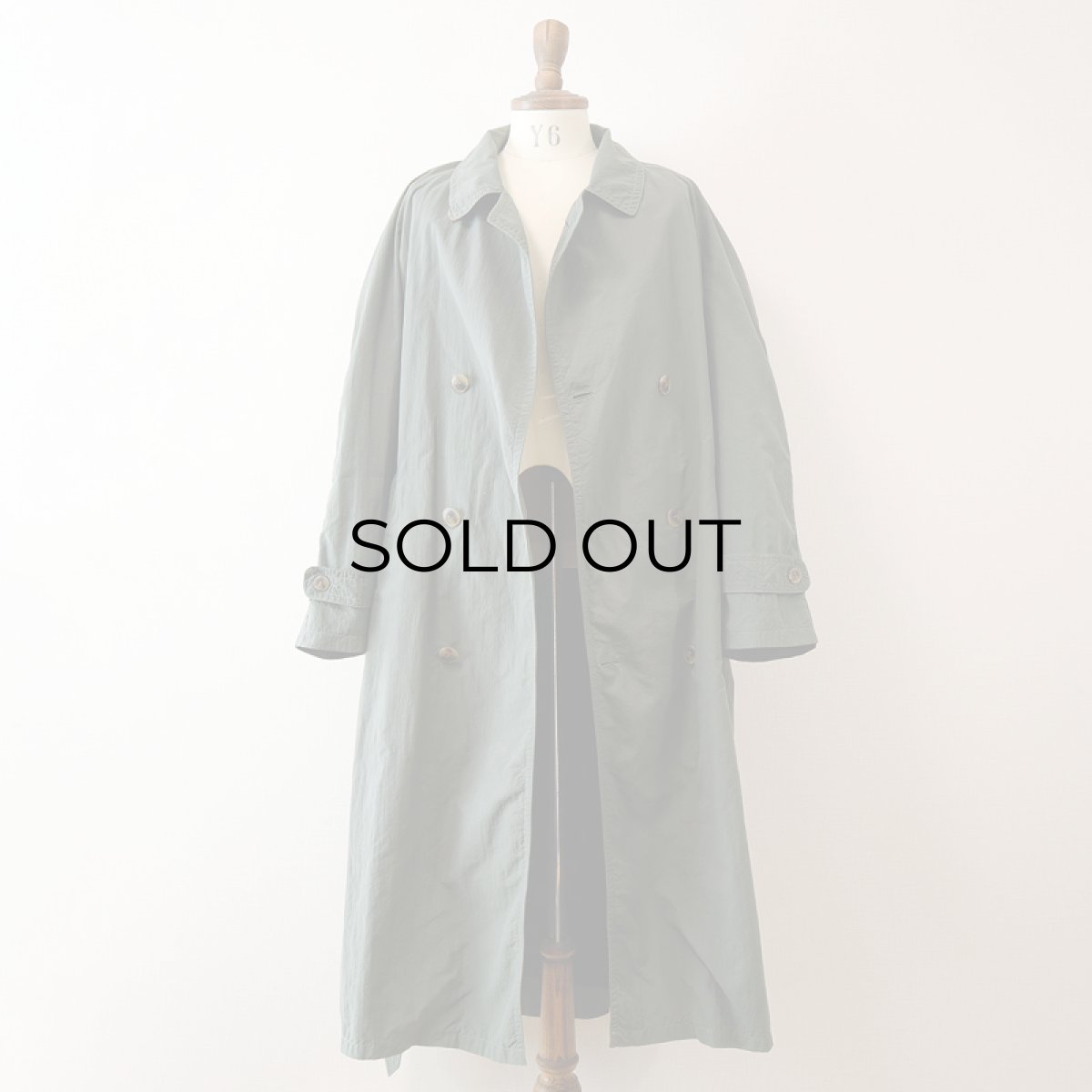 画像1: OLD UNKNOWN BRAND NYLON W-BREASTED OVER COAT (1)