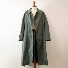 画像1: OLD UNKNOWN BRAND NYLON W-BREASTED OVER COAT (1)