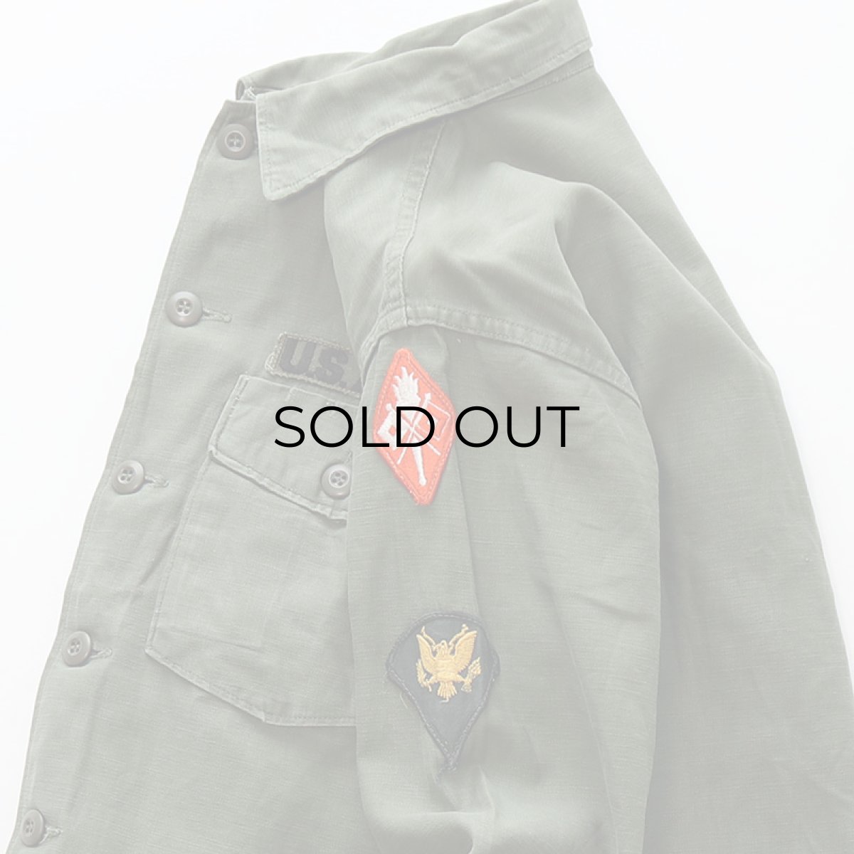 画像7: 60's US ARMY COTTON SATEEN UTILITY SHIRT JACKET with WAPPEN (7)