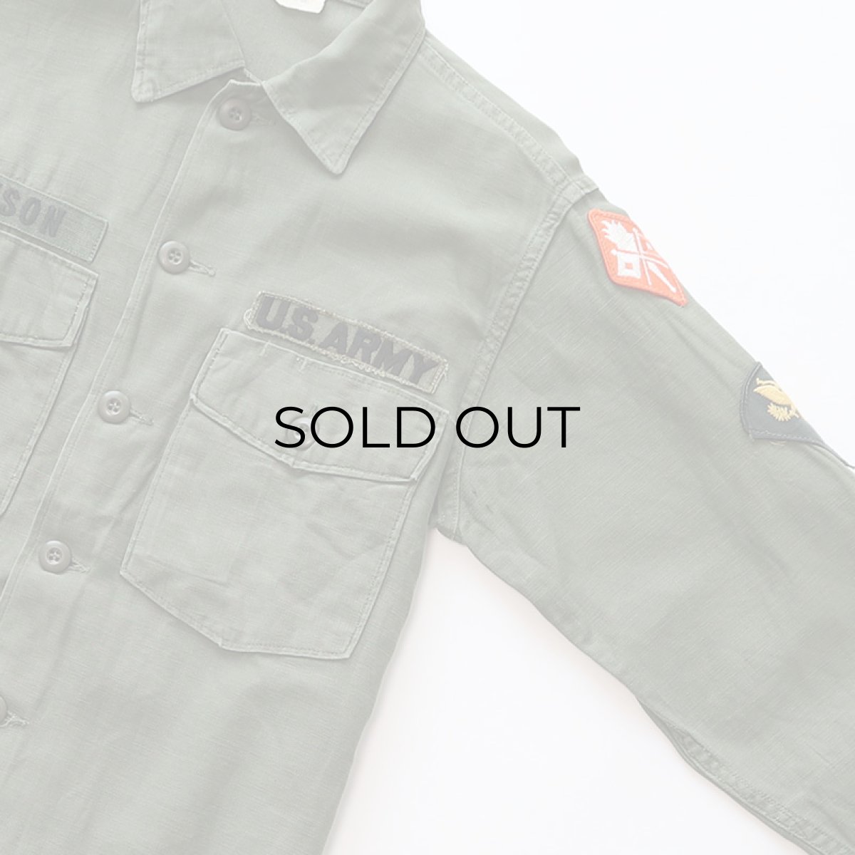 画像5: 60's US ARMY COTTON SATEEN UTILITY SHIRT JACKET with WAPPEN (5)