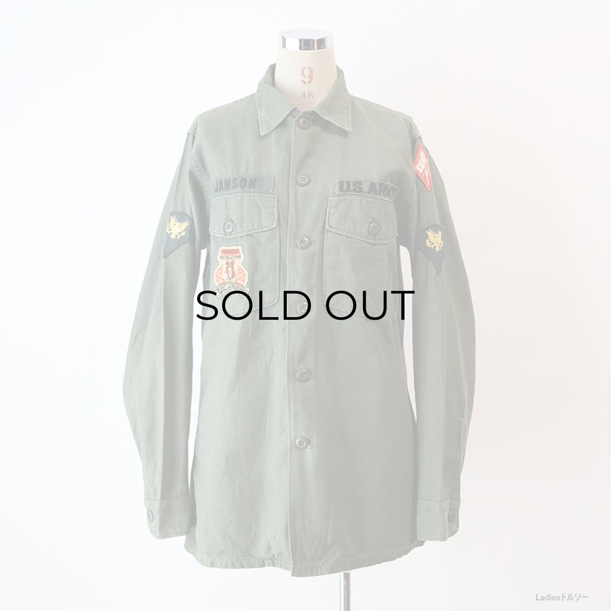 画像13: 60's US ARMY COTTON SATEEN UTILITY SHIRT JACKET with WAPPEN (13)