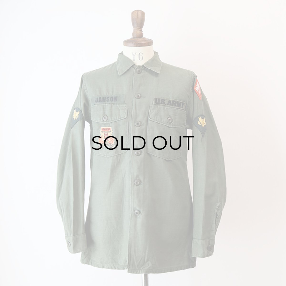 画像17: 60's US ARMY COTTON SATEEN UTILITY SHIRT JACKET with WAPPEN (17)