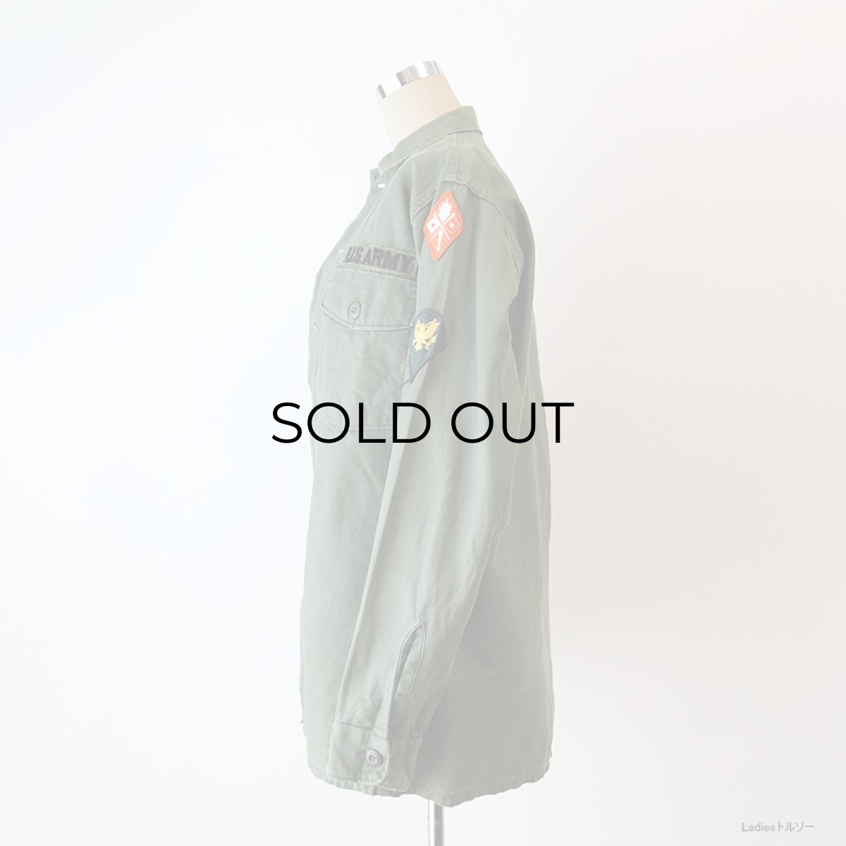 画像15: 60's US ARMY COTTON SATEEN UTILITY SHIRT JACKET with WAPPEN (15)