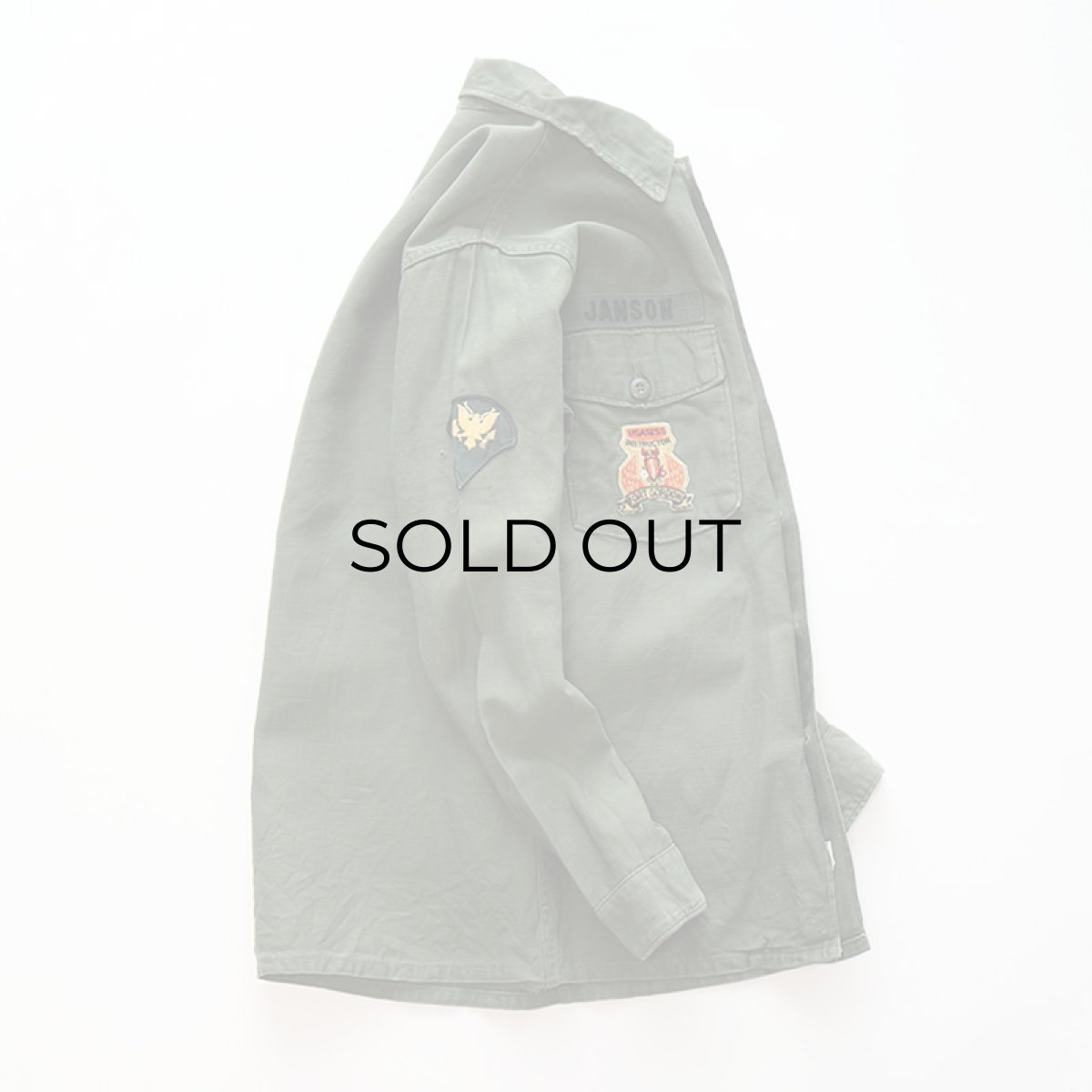 画像3: 60's US ARMY COTTON SATEEN UTILITY SHIRT JACKET with WAPPEN (3)