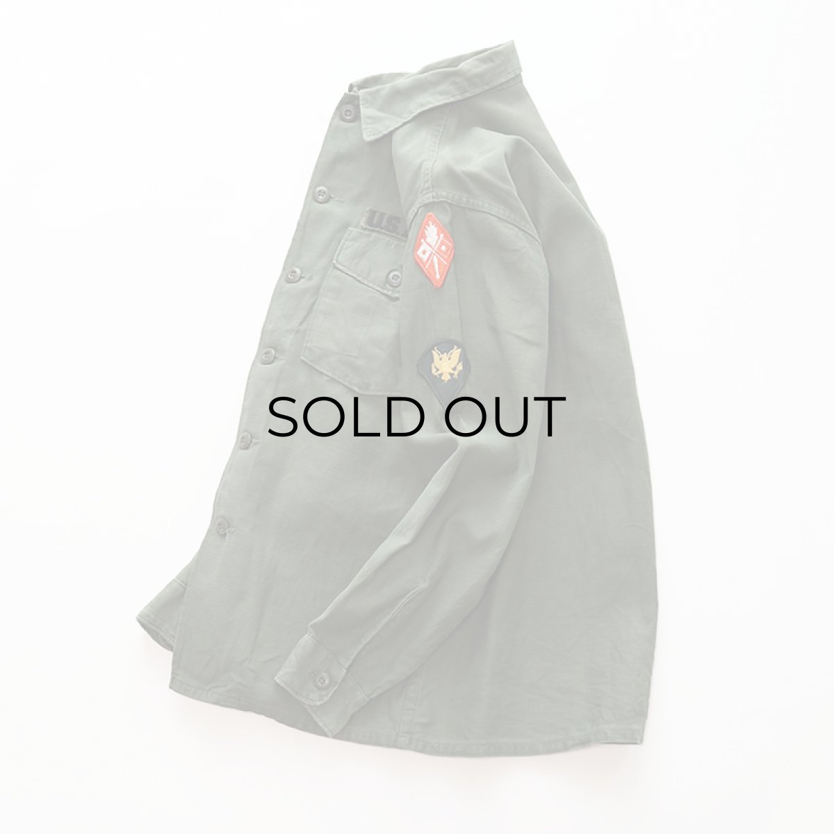 画像2: 60's US ARMY COTTON SATEEN UTILITY SHIRT JACKET with WAPPEN (2)