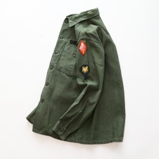 画像2: 60's US ARMY COTTON SATEEN UTILITY SHIRT JACKET with WAPPEN (2)