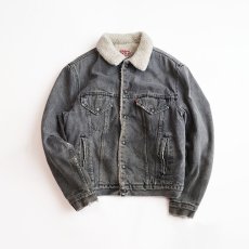 画像1: 80's LEVI'S 70608 BLACK DENIM BOA LINING SHERPA JACKET "MADE IN USA" (1)
