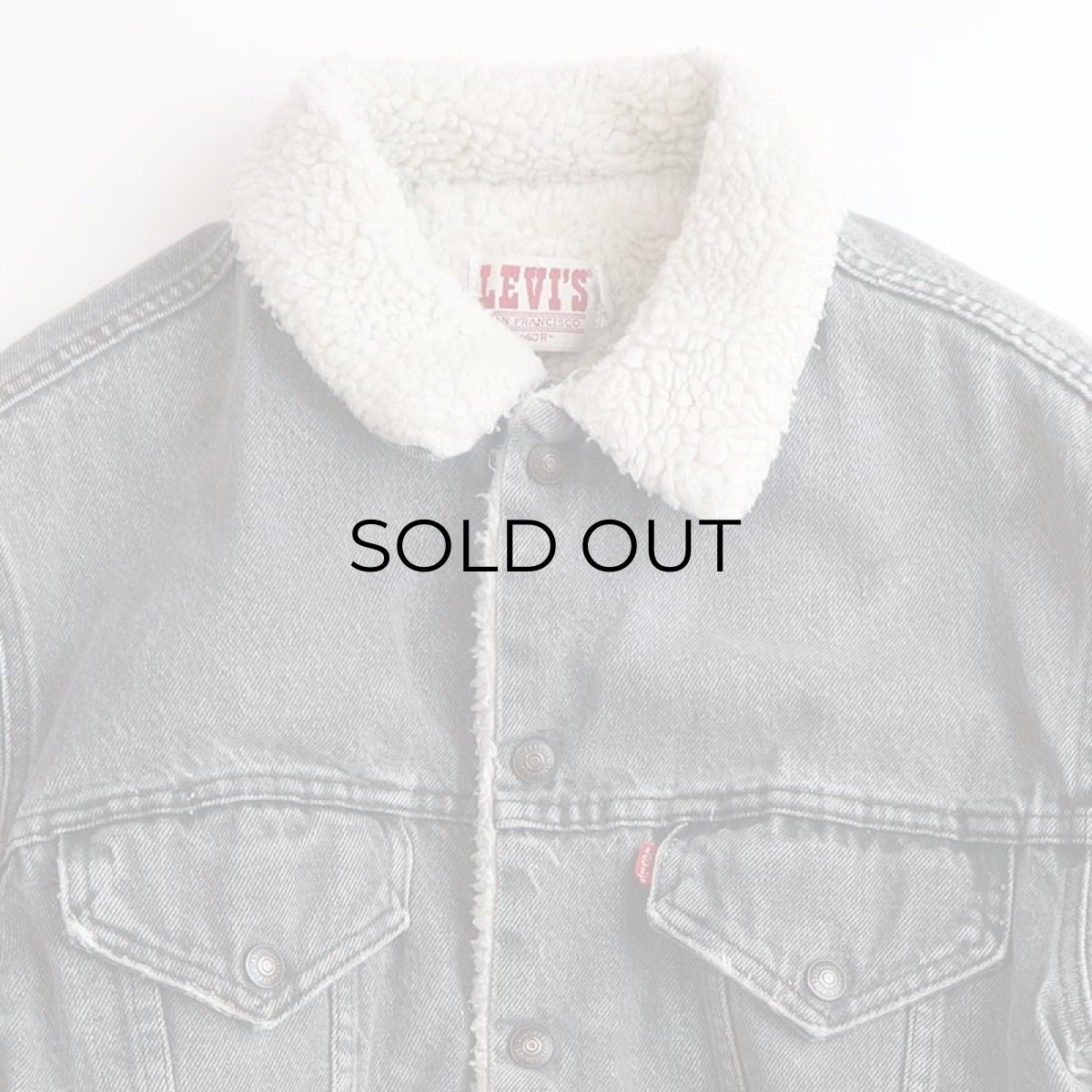 画像5: 80's LEVI'S 70608 BLACK DENIM BOA LINING SHERPA JACKET "MADE IN USA" (5)