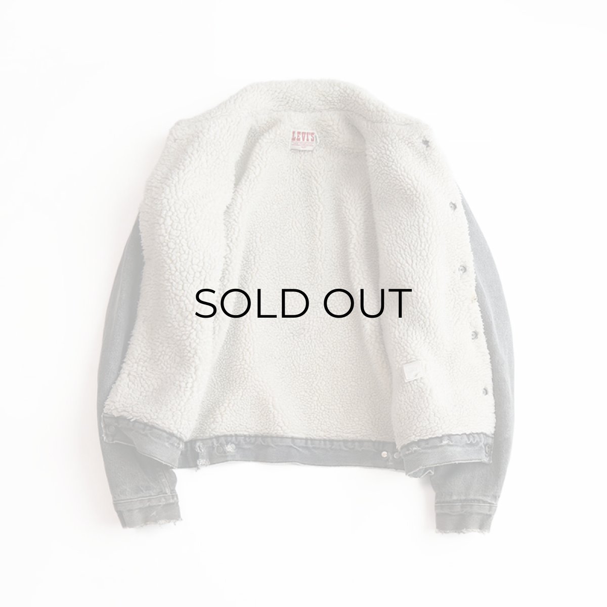 画像2: 80's LEVI'S 70608 BLACK DENIM BOA LINING SHERPA JACKET "MADE IN USA" (2)