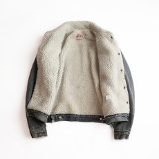 画像2: 80's LEVI'S 70608 BLACK DENIM BOA LINING SHERPA JACKET "MADE IN USA" (2)