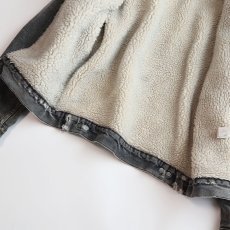 画像11: 80's LEVI'S 70608 BLACK DENIM BOA LINING SHERPA JACKET "MADE IN USA" (11)